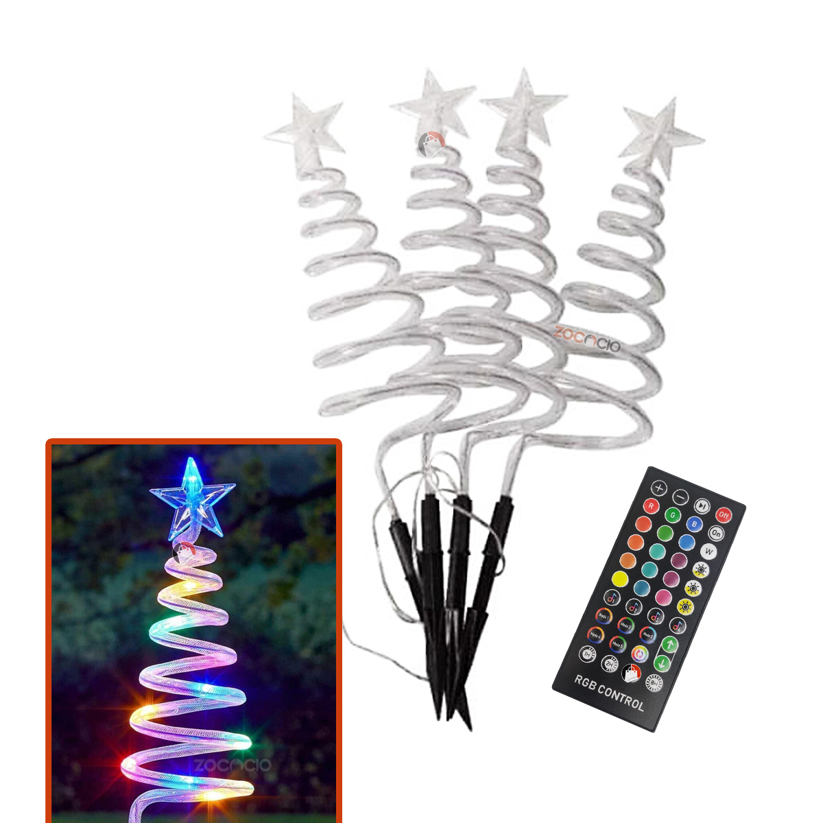 Miniatura 2 de 4 Luces En Espiral Forma De Árbol Navide